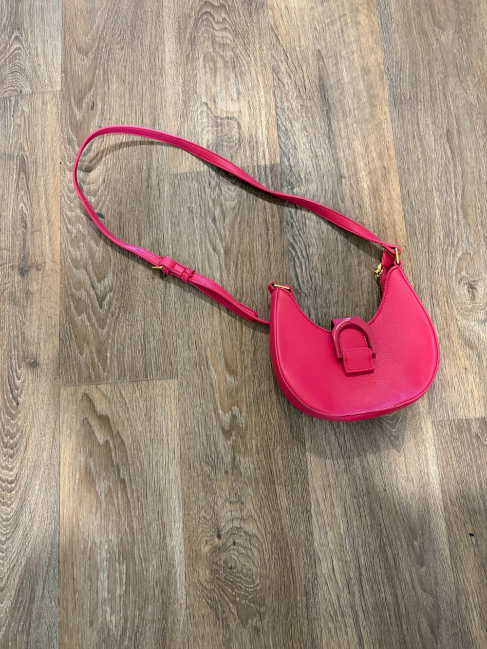 Madison West Hot Pink Crescent Crossbody Bag